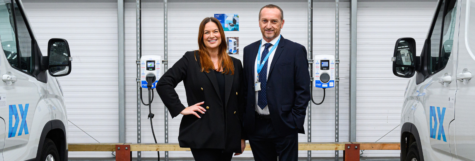 EV chargers in use at depot