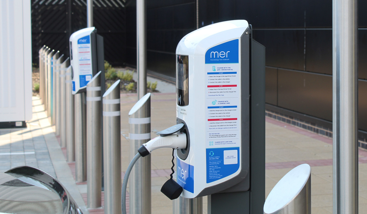 Mer Workplace EV Chargers in Car Park